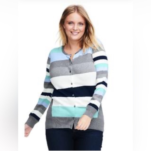 Lands End Supima Cardigan Sweater XS 2-4 - Picture 1 of 5
